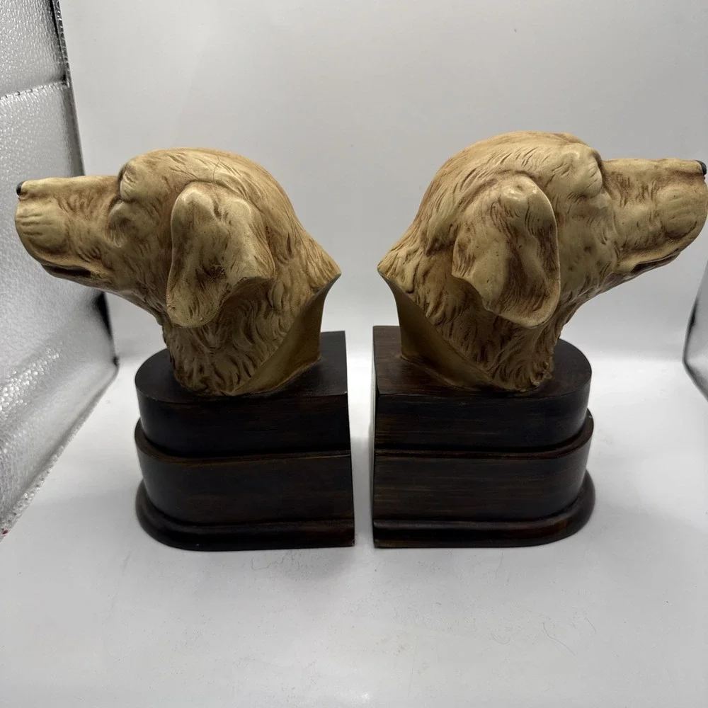 Vintage Bookends C2C Design‎ Golden Retriever Shelf Bookcase